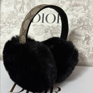 Upcycled Gucci Black Fur Earmuffs